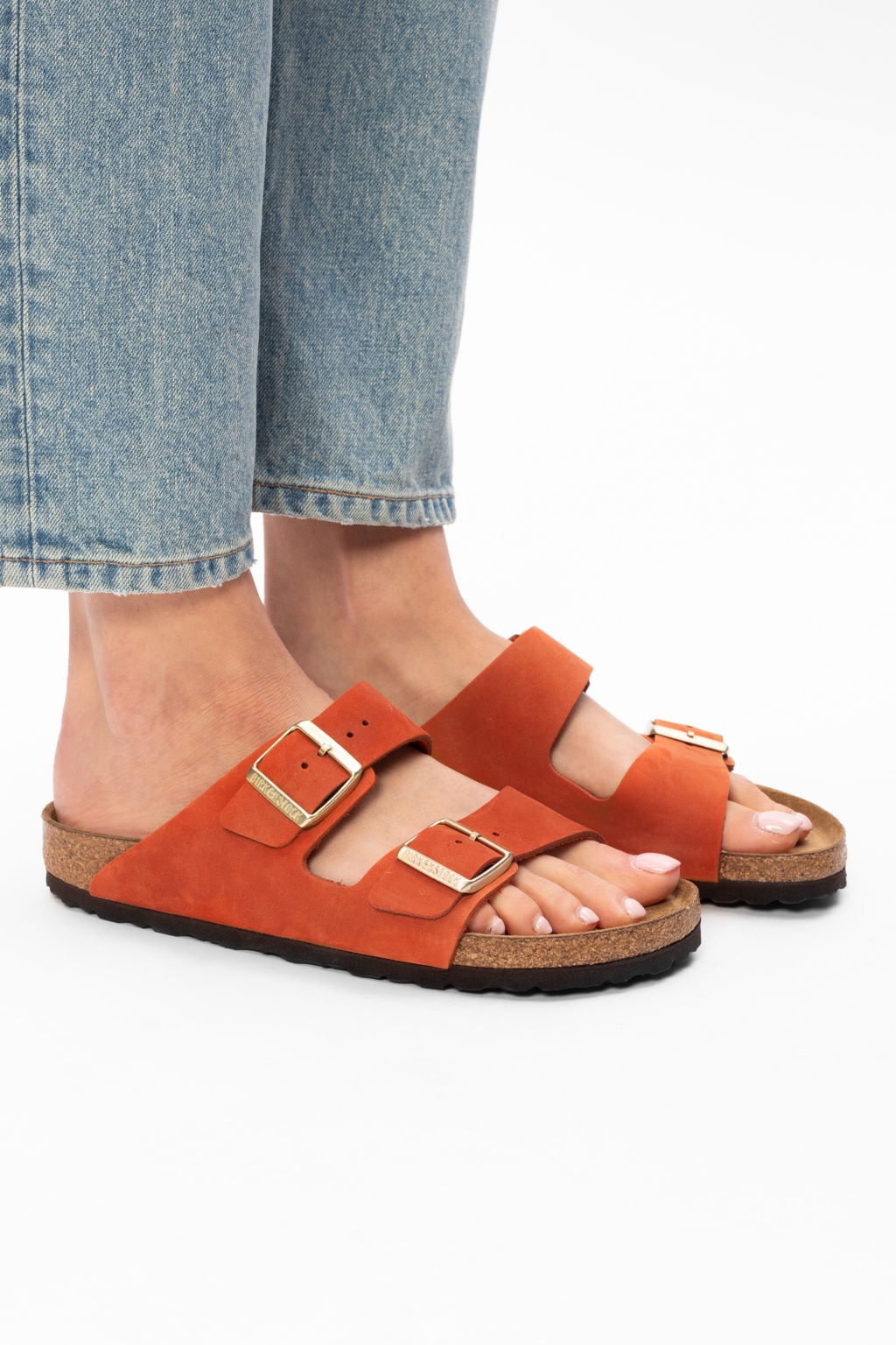 橙色Arizona BS皮革拖鞋Birkenstock - Vitkac 中国